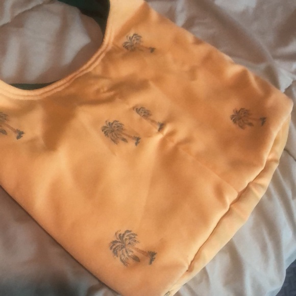 Tropical Yellow green knotted palm tree bag Hawaii Palm Springs teen tiny tote - Picture 7 of 9